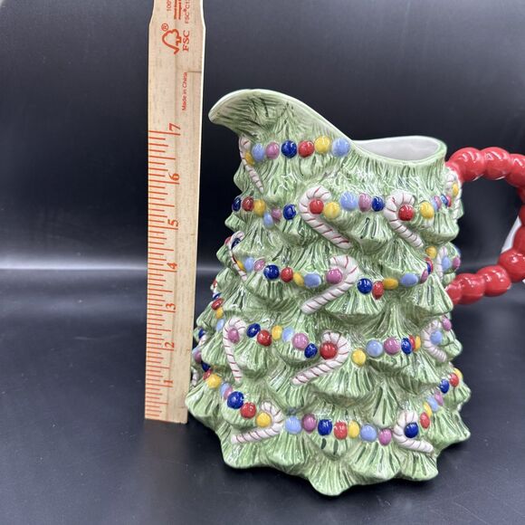 Christopher Radko Christmas Tree Pitcher Holiday Celebrations 9" tall - Picture 3 of 11